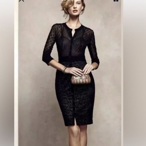 Byron Lars Beguile Mona Lace Sheath Dress Black 0 - Picture 10 of 11